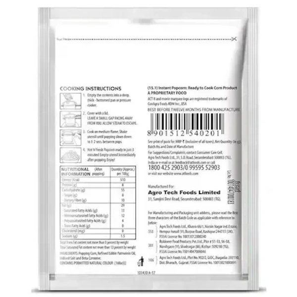 Act II Golden Sizzle Instant Popcorn 30 g