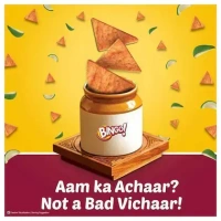 Bingo! Mad Angles Achaari Masti - Mango Pickle Flavour Crunchy Triangle Chips Pack - 60 g - 