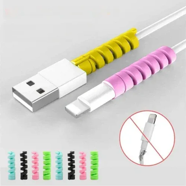 Spiral Charger Spring Cable Protector Data Cable Saver (Pack of 4) - EASY RETURN   4 DAY DELIVERY