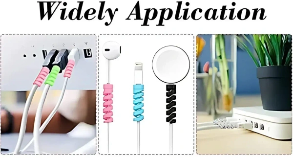 Spiral Charger Spring Cable Protector Data Cable Saver (Pack of 4) - EASY RETURN   4 DAY DELIVERY