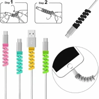 Spiral Charger Spring Cable Protector Data Cable Saver (Pack of 4) - EASY RETURN   4 DAY DELIVERY