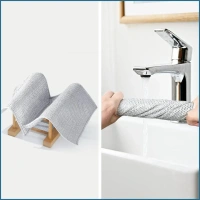 Double-Sided Microfiber Cloth & Stainless Steel Scrubber – Non-Scratch Wire (2 Pc, 20x20 cm) - EASY RETURN   4 DAY DELIVERY
