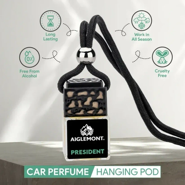 Aiglemont's President Car Perfume Hanging Pod | Car Air Freshener | Car Accessories - YES, PRESIDENT PERFUMERY