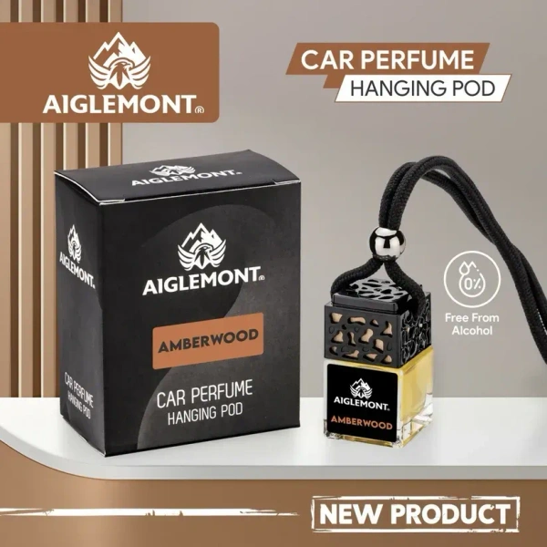 Aiglemont's Amberwood Car Perfume Hanging Pod | Car Air Freshener | Car Accessories - yes, Amberwood perfume
