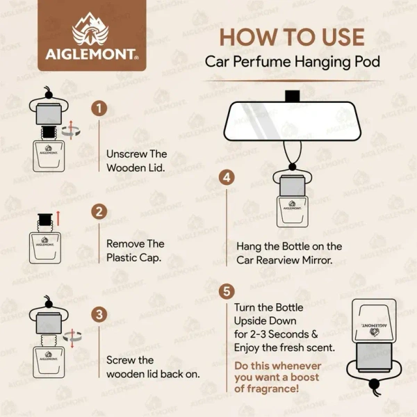 Aiglemont's Amberwood Car Perfume Hanging Pod | Car Air Freshener | Car Accessories - yes, Amberwood perfume