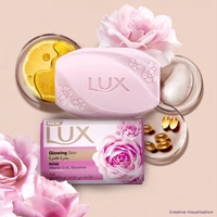 Lux LUX Flaw-Less Glow Jasmine & Vitamin C + E Soap Bar, 150 g (Combo Pack of 8) | Moisturizing Bathing Soap for Soft, Glowing Skin & Body | For Men & Women