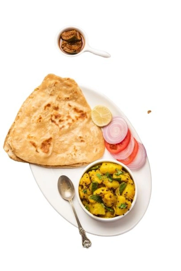 Plain Paratha with Aloo Sabji
