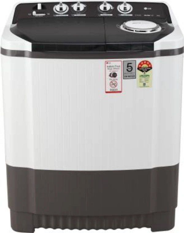 LG 8 kg 5 Star Rating Semi Automatic Top Load Grey, White 