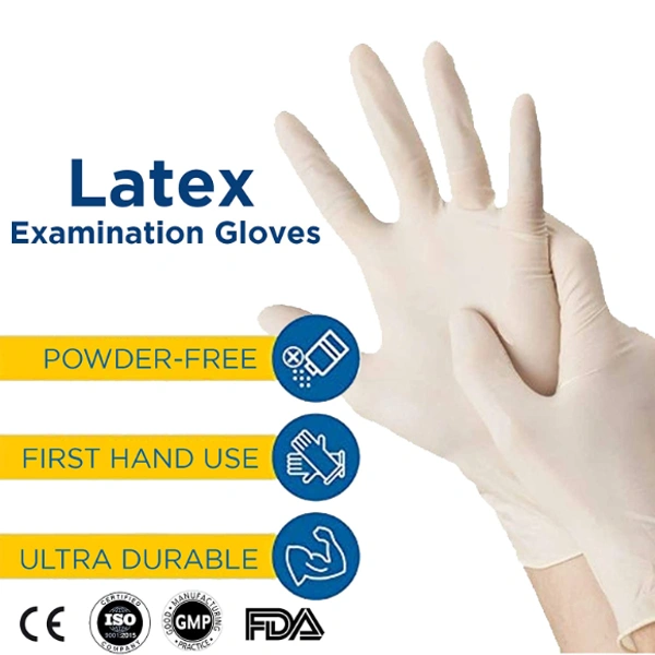 Latex Medical Examination Hand Gloves,  Pack of 20 (Medium)