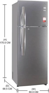 LG 335 L Frost Free Double Door 3 Star Convertible Refrigerator  (Dazzle Steel, GL-T372JDS3)