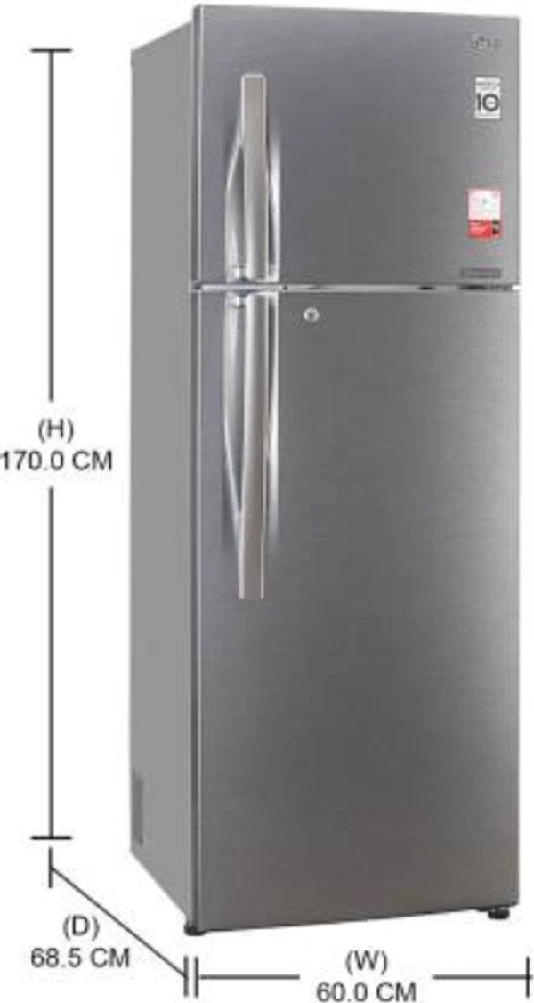 LG 335 L Frost Free Double Door 3 Star Convertible Refrigerator  (Dazzle Steel, GL-T372JDS3)