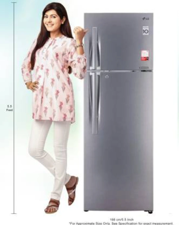 LG 335 L Frost Free Double Door 3 Star Convertible Refrigerator  (Dazzle Steel, GL-T372JDS3)
