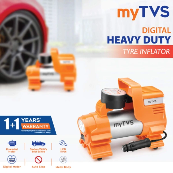 myTVS TI-86 Metallic Digital Auto Cut-Off Car Tyre Inflator