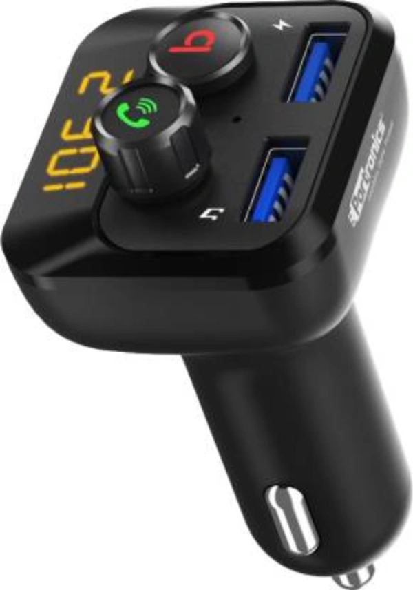 Portronics v5.0 Car Bluetooth Device with Car Charger  (Black)