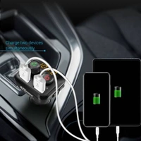 Portronics v5.0 Car Bluetooth Device with Car Charger  (Black)