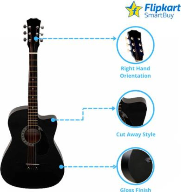 Matrix SmartBuy FKSB-38M-BK Acoustic Guitar Linden Wood Rosewood Right Hand Orientation  (Black)