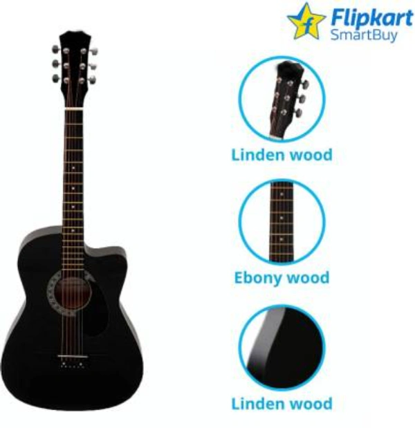 Matrix SmartBuy FKSB-38M-BK Acoustic Guitar Linden Wood Rosewood Right Hand Orientation  (Black)