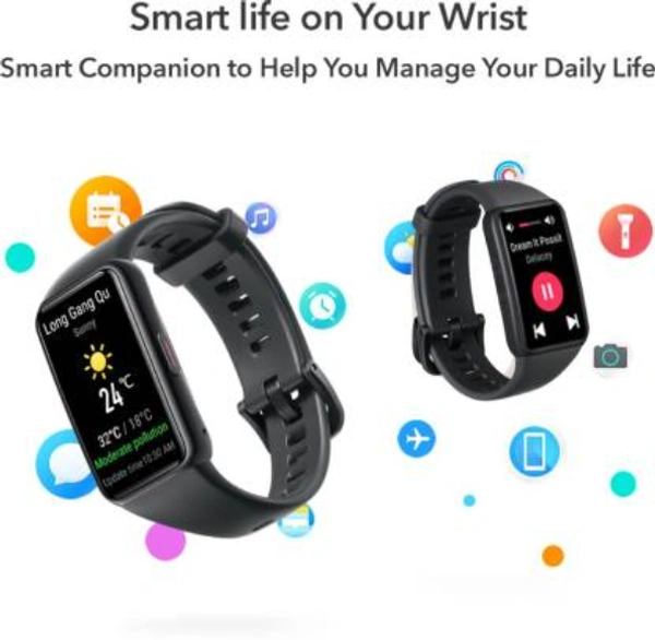 Honor Band 6  (Meteorite Black Strap, Size : Regular) - 
