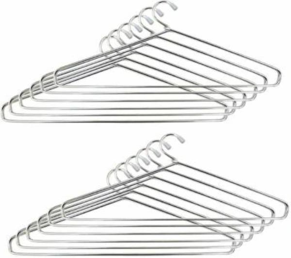 Fantastic Steel Pack of 12 Hangers  (Silver)