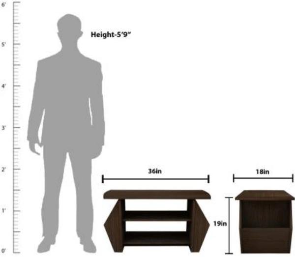 WOODYOU Engineered Wood Coffee Table  (Finish Color - African Oak, Knock Down)