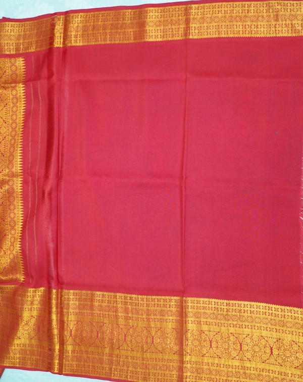 KALAMKARI HAND PAINTED KANCHI  BIG BORDER  FLORAL  SAREE -KHPPPKBBFS018