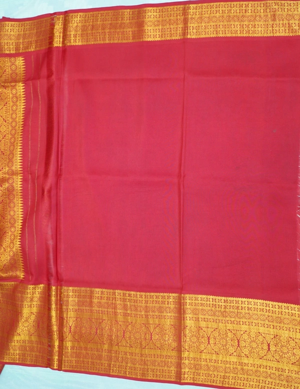KALAMKARI HAND PAINTED KANCHI  BIG BORDER  FLORAL  SAREE -KHPPPKBBFS023