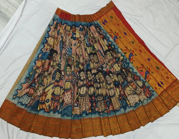 KALAMKARI HAND PAINTED PAITHANI STORY SAREE -KHPPSS004