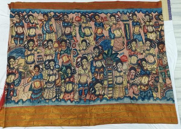 KALAMKARI HAND PAINTED PAITHANI STORY SAREE -KHPPSS004