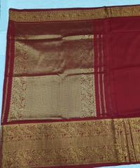 KALAMKARI HAND PAINTED KANCHI BORDER STORY SAREE - KHPKBSS010