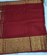 KALAMKARI HAND PAINTED KANCHI BORDER STORY SAREE - KHPKBSS010