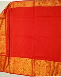 KALAMKARI HAND PAINTED KANCHI  BIG BORDER  FLORAL  SAREE -KHPPPKBBFS008