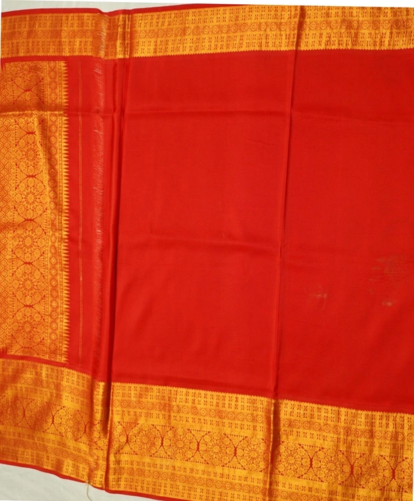 KALAMKARI HAND PAINTED KANCHI  BIG BORDER  FLORAL  SAREE -KHPPPKBBFS011