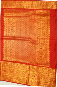 KALAMKARI HAND PAINTED KANCHI  BIG BORDER  FLORAL  SAREE -KHPPPKBBFS013