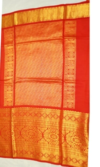 KALAMKARI HAND PAINTED KANCHI  BIG BORDER  FLORAL  SAREE -KHPPPKBBFS019