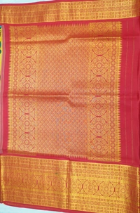 KALAMKARI HAND PAINTED KANCHI  BIG BORDER  FLORAL  SAREE -KHPPPKBBFS024