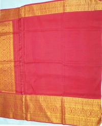 KALAMKARI HAND PAINTED KANCHI  BIG BORDER  FLORAL  SAREE -KHPKBBFS025