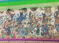 POCHAMPALLY KALAMKARI HAND PAINTED STORY SAREE -PKHPSS002	