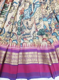 POCHAMPALLY KALAMKARI HAND PAINTED STORY SAREE -PKHPSS002	