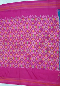 POCHAMPALLY WITH KALAMKARI HAND PAINTED PURE PATTU FLORAL SAREE -PKHPPPFS-002