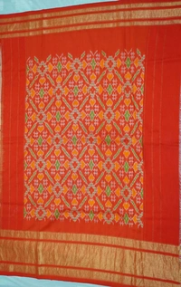 POCHAMPALLY WITH KALAMKARI HAND PAINTED PURE PATTU FLORAL SAREE -PKHPPPFS-005