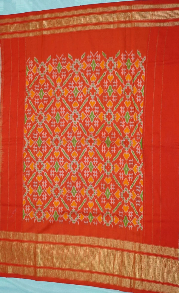 POCHAMPALLY WITH KALAMKARI HAND PAINTED PURE PATTU FLORAL SAREE -PKHPPPFS-005