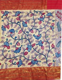 KALAMKARI HAND PAINTED PAITHANI FLORAL SAREE -KHPPFS008