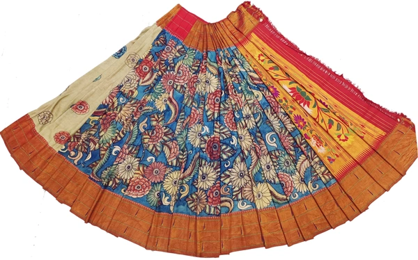 KALAMKARI HAND PAINTED PAITHANI FLORAL SAREE -KHPPFS009