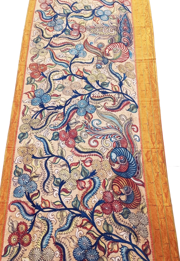KALAMKARI HAND PAINTED PAITHANI FLORAL SAREE -KHPPFS010