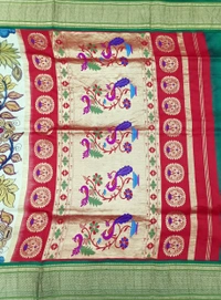 KALAMKARI HAND PAINTED PAITHANI FLORAL SAREE -KHPPFS013
