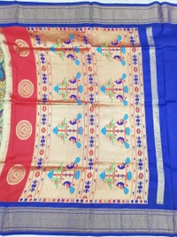 KALAMKARI HAND PAINTED PAITHANI FLORAL SAREE -KHPPFS014