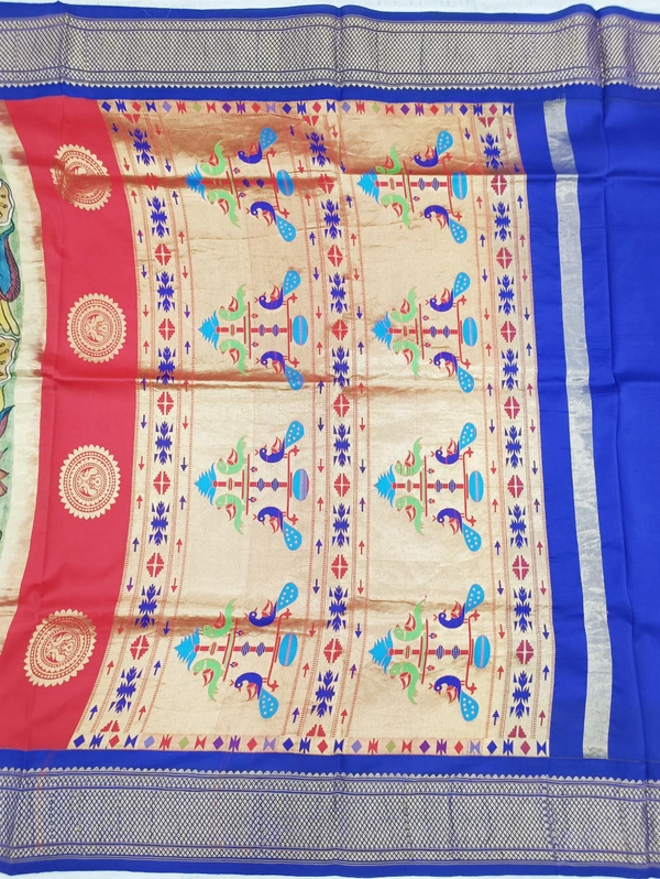 KALAMKARI HAND PAINTED PAITHANI FLORAL SAREE -KHPPFS014