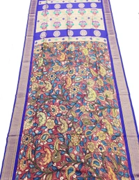 KALAMKARI HAND PAINTED PAITHANI FLORAL SAREE -KHPPFS015