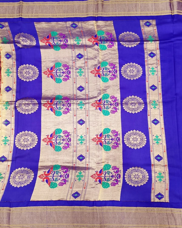 KALAMKARI HAND PAINTED PAITHANI FLORAL SAREE -KHPPFS015