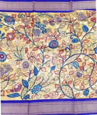 KALAMKARI HAND PAINTED PAITHANI FLORAL SAREE -KHPPFS016